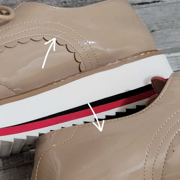 ZARA WOMAN Patent Platform Pointed Toe Lace-Up Oxford with HEARTS - Picture 13 of 16